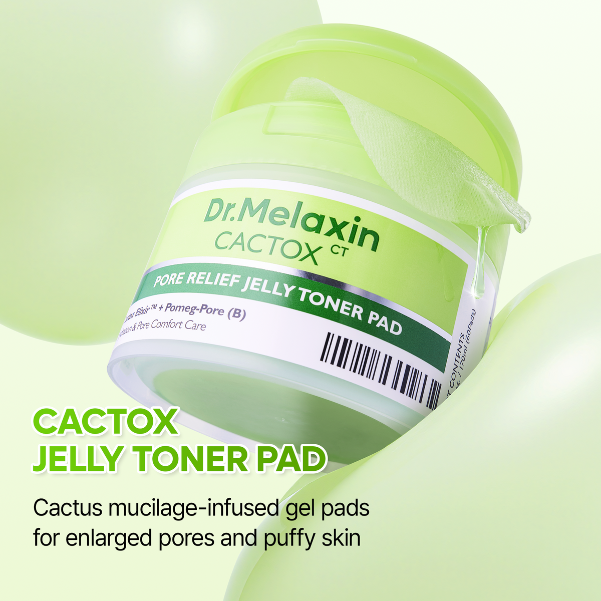 [CLEARANCE SALE] CACTOX Pore Relief Jelly Toner 60 Pads