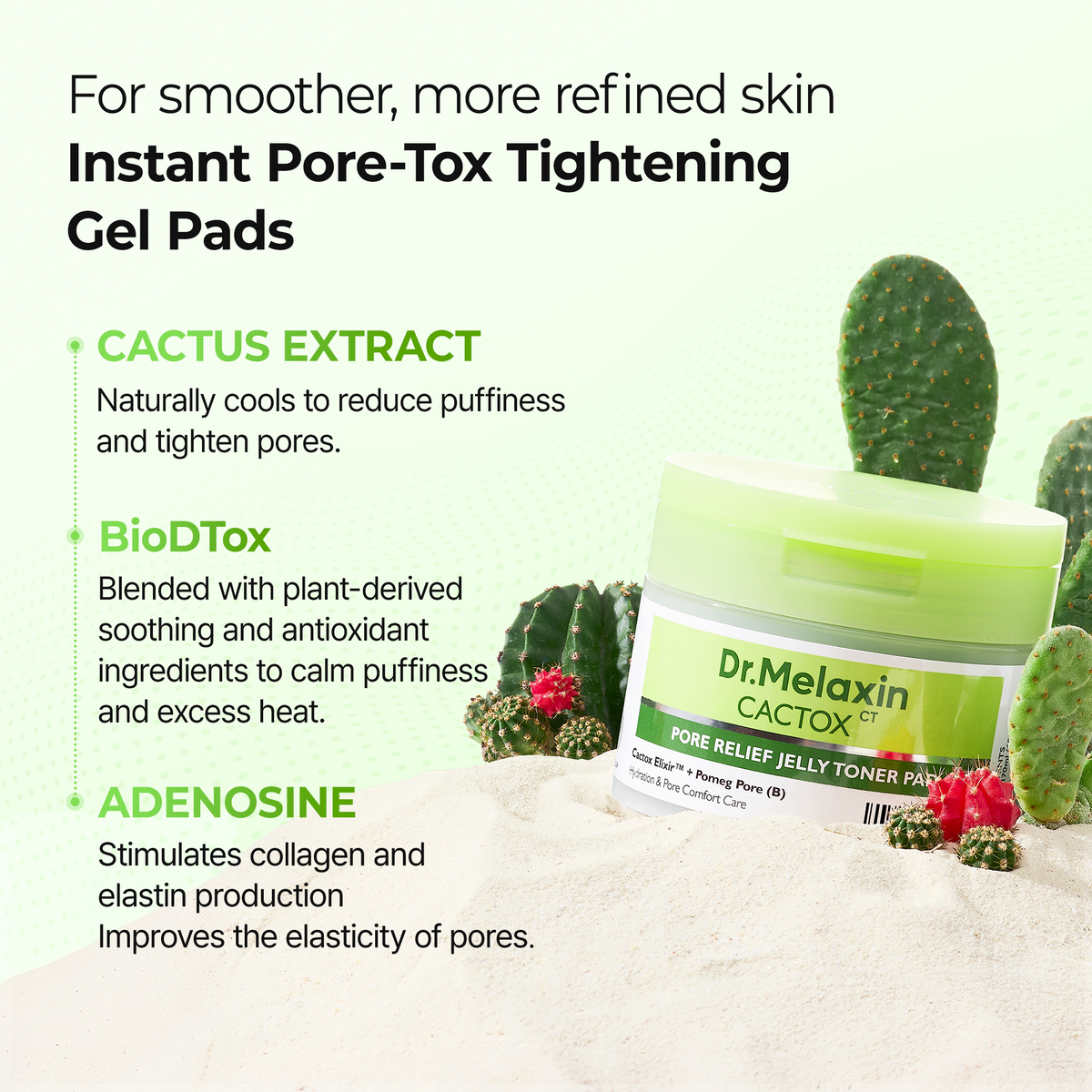 [CLEARANCE SALE] CACTOX Pore Relief Jelly Toner 60 Pads